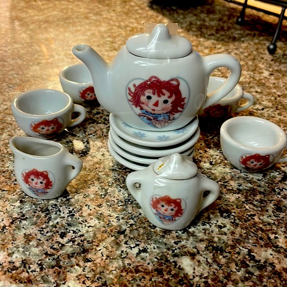 Toys Vintage Raggedy Ann Childrens Mini Tea Set Poshmark
